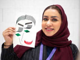 Face-o-mat portrait - Tobias Gutmann, 2024, ink on paper, 22x16 cm, Ithra Center, Dhahran, Saudi Arabia Tobias Gutmann - Face-o-mat / Sai Bot