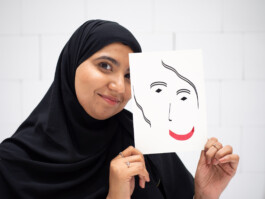 Face-o-mat portrait - Tobias Gutmann, 2024, ink on paper, 22x16 cm, Ithra Center, Dhahran, Saudi Arabia Tobias Gutmann - Face-o-mat / Sai Bot