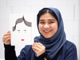 Face-o-mat portrait - Tobias Gutmann, 2024, ink on paper, 22x16 cm, Ithra Center, Dhahran, Saudi Arabia Tobias Gutmann - Face-o-mat / Sai Bot