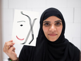 Face-o-mat portrait - Tobias Gutmann, 2024, ink on paper, 22x16 cm, Ithra Center, Dhahran, Saudi Arabia Tobias Gutmann - Face-o-mat / Sai Bot