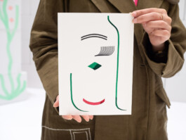 Face-o-mat portrait - Tobias Gutmann, 2024, ink on paper, 22x16 cm, Ithra Center, Dhahran, Saudi Arabia Tobias Gutmann - Face-o-mat / Sai Bot