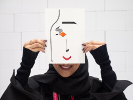 Face-o-mat portrait - Tobias Gutmann, 2024, ink on paper, 22x16 cm, Ithra Center, Dhahran, Saudi Arabia Tobias Gutmann - Face-o-mat / Sai Bot